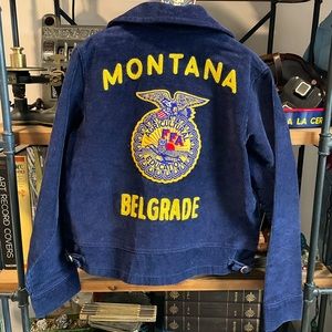 Vintage FFA Agricultural Blue Corduroy Jacket MONTANA